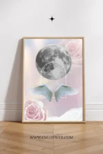 affiche lune rose à imprimer