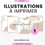 pack illustrations à imprimer beige