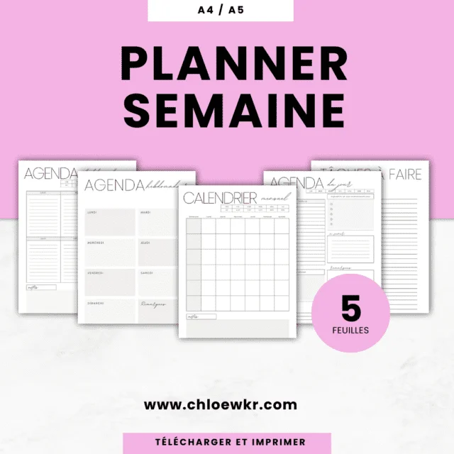 planner beige à imprimer